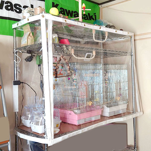 大阪府吹田市のマグネット付き透明ビニールカーテンの施工・製作事例