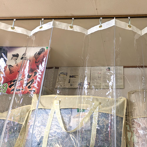 愛知県田原市の帯電防止ジャバラ式ビニールカーテンの施工・製作事例