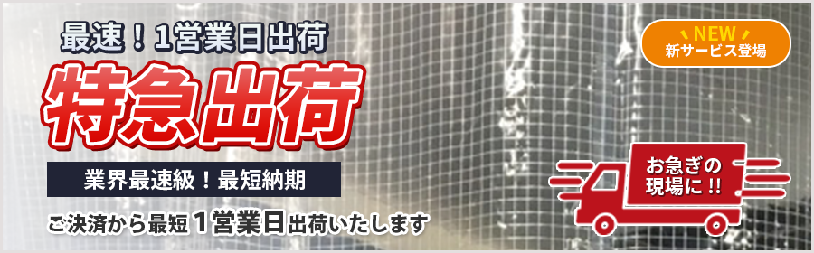 特急出荷（1営業日出荷）開始